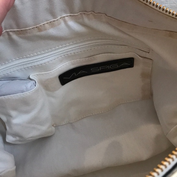 Via Spiga White Leather Shoulder Bag - Picture 5 of 6